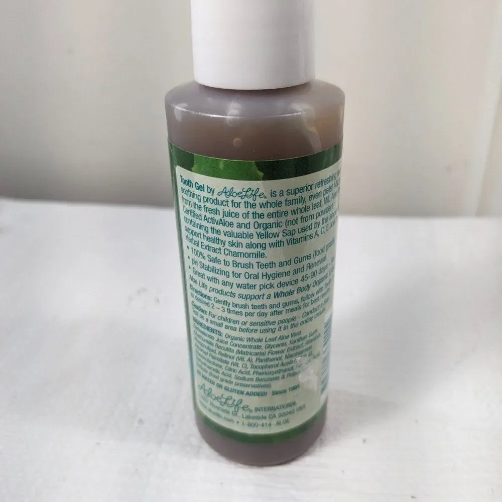 NEW Aloe Life Tooth Gel 4 oz ultimate mouth & gum treatment Unflavored aloe vera